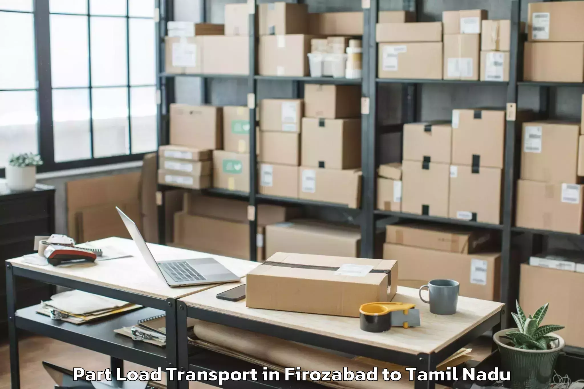 Book Your Firozabad to Udumalaippettai Part Load Transport Today